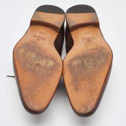 Gucci Brown Leather Lace Up Oxfords Size 41.5