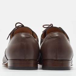 Gucci Brown Leather Lace Up Oxfords Size 41.5