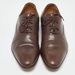 Gucci Brown Leather Lace Up Oxfords Size 41.5