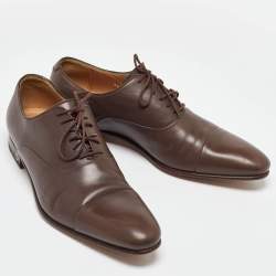Gucci Brown Leather Lace Up Oxfords Size 41.5