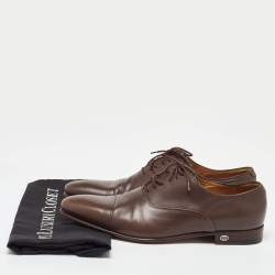 Gucci Brown Leather Lace Up Oxfords Size 41.5