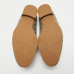 Gucci Brown GG Canvas Web Driver Loafers Size 45
