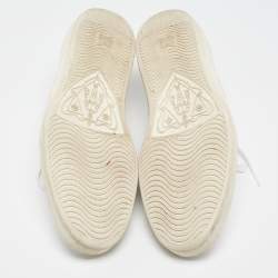 Gucci White Leather Ace Web Lace Up Sneakers Size 44