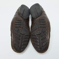 Gucci Brown Guccissima Leather Penny Slip On Loafers Size 43