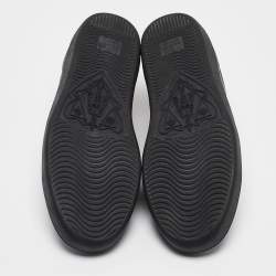 Gucci Black Leather Ace Web Lace Up Sneakers Size 37