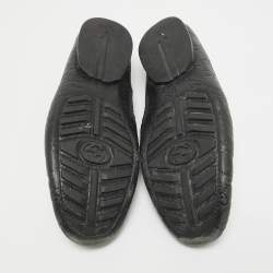 Gucci Black Leather Driver Loafers Size 42.5