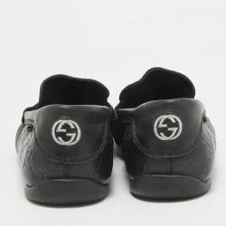 Gucci Black Leather Driver Loafers Size 42.5