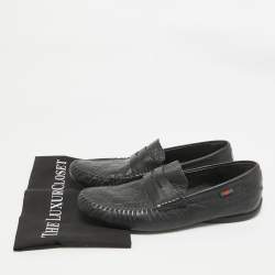 Gucci Black Leather Driver Loafers Size 42.5