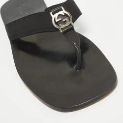Gucci Black Canvas Thong Sandals Size 41.5