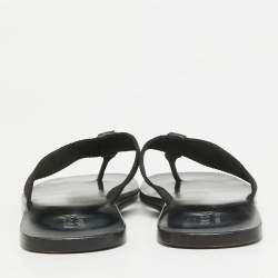 Gucci Black Canvas Thong Sandals Size 41.5