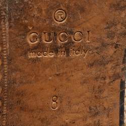 Gucci Beige Leather and Raffia Jordaan Loafers Size 42