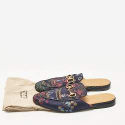 Gucci Multicolor Satin Princetown Mules Size  40