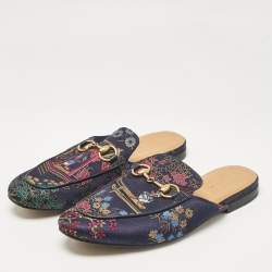 Gucci Multicolor Satin Princetown Mules Size  40