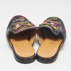Gucci Multicolor Satin Princetown Mules Size  40