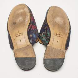 Gucci Multicolor Satin Princetown Mules Size  40