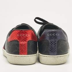 Gucci Black GG Supreme Canvas Web Ace Sneakers Size 43