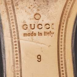 Pre Owned Gucci Black Leather Slip On Loafers Size 43