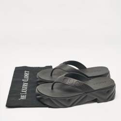 Pre Owned Gucci Black Rubber Thong Sandals Size 38