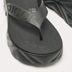 Pre Owned Gucci Black Rubber Thong Sandals Size 38