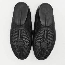 Gucci Black Guccissima Leather Penny Loafers Size 40.5