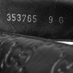 Gucci Black Guccissima Leather Criss Cross Flat Slides Size 43