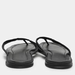 Gucci Black Guccissima Leather Criss Cross Flat Slides Size 43