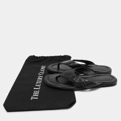 Gucci Black Guccissima Leather Criss Cross Flat Slides Size 43
