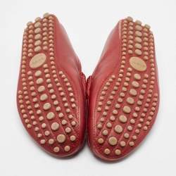 Pre Owned Gucci Burgundy Leather Horsebit Loafers Size 44.5