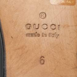 Pre Owned Gucci Black Leather and Suede Loafers Size 40