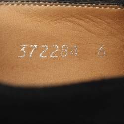 Pre Owned Gucci Black Leather and Suede Loafers Size 40