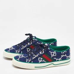 Gucci Blue Canvas Web Tennis 1977 Sneakers Size 43.5