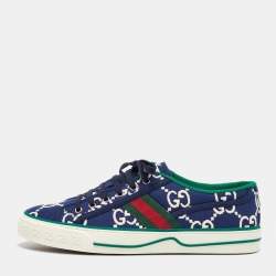 Gucci Blue Canvas Web Tennis 1977 Sneakers Size 43.5