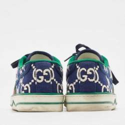 Gucci Blue/Ivory GG Canvas Tennis 1977 Sneakers Size 43.5