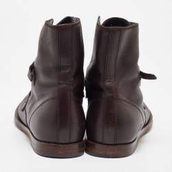 Gucci Dark Brown Leather Ankle Length Boots Size 41