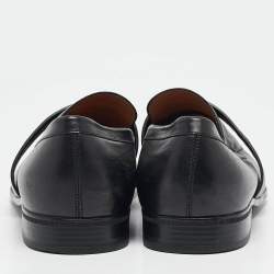 Gucci Black Leather Driver Loafers Size 41