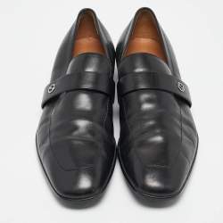 Gucci Black Leather Driver Loafers Size 41