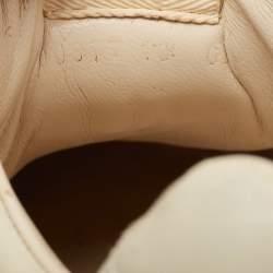 مملوكة مسبقًا Gucci Cream Leather Rhyton Lace Up Sneakers Size 44
