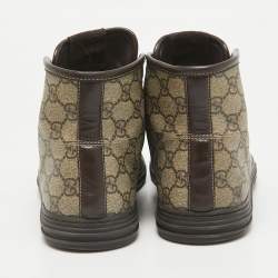 Gucci Brown GG Canvas and Leather High Top Sneakers Size 41