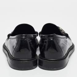 Pre Owned Gucci Black Patent Leather Driver Loafers Size 45