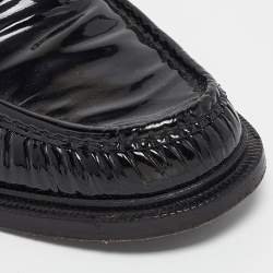 Pre Owned Gucci Black Patent Leather Driver Loafers Size 45