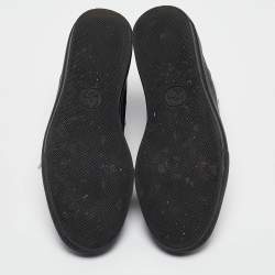 Gucci Black Leather Web High Top Sneakers Size 40