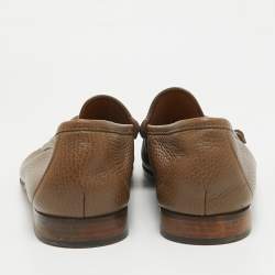 Gucci Brown Leather Horsebit Loafers Size 44.5