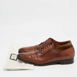 Gucci Brown Leather Lace Up Oxfords Size 44.5