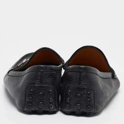 Gucci Black Leather Driver Loafers Size 44