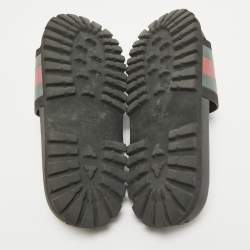 Pre Owned Gucci Black Rubber Slide Sandals Size 43