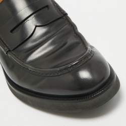 Pre Owned Gucci Black Leather Driver Loafers Size 43