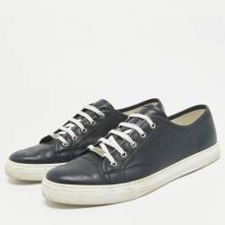Gucci Navy Blue Leather Lace Up Sneakers Size 44