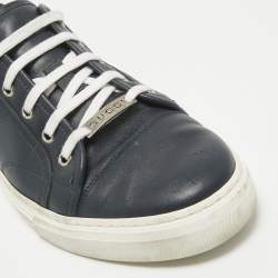 Gucci Navy Blue Leather Lace Up Sneakers Size 44
