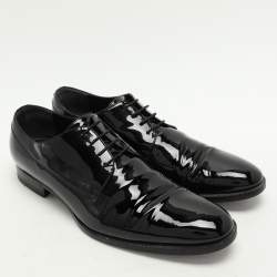 Gucci Black Patent Leather Lace Up Derby Size 45