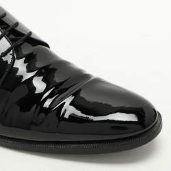 Gucci Black Patent Leather Lace Up Derby Size 45